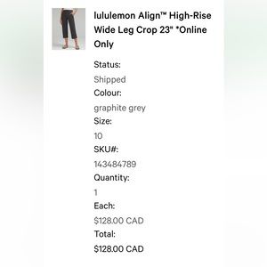 Lululemon Align high rise wide leg crop